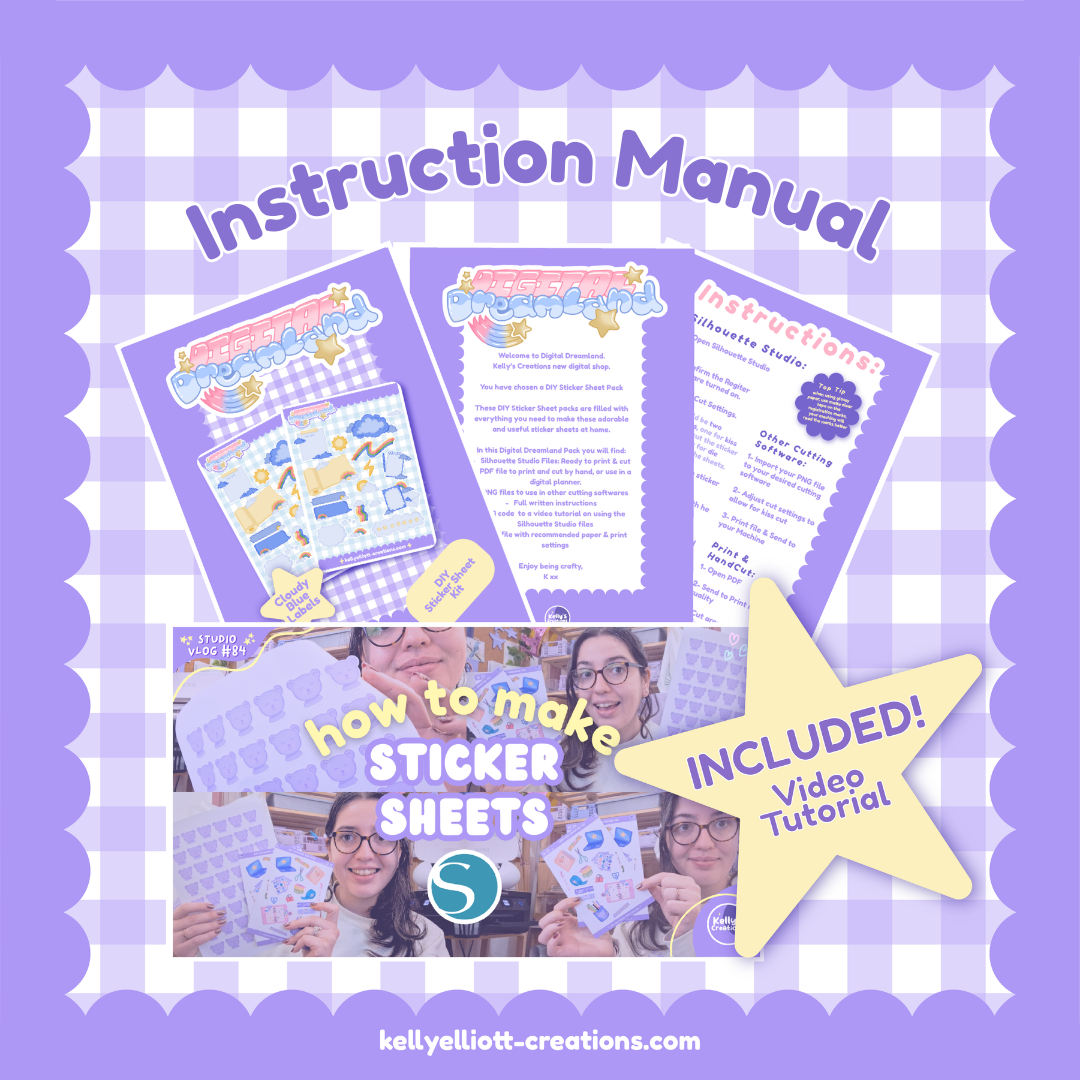 CLOUDY BLUE LABELS - DIY Sticker Sheet Kit | Digital Download with Cut Files