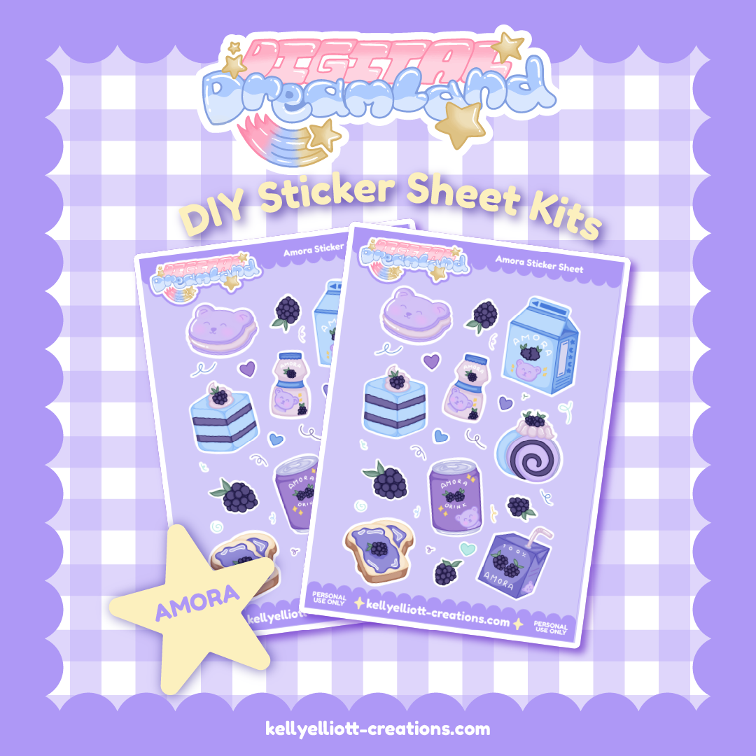 AMORA - DIY Sticker Sheet Kit | Digital Download with Cut Files