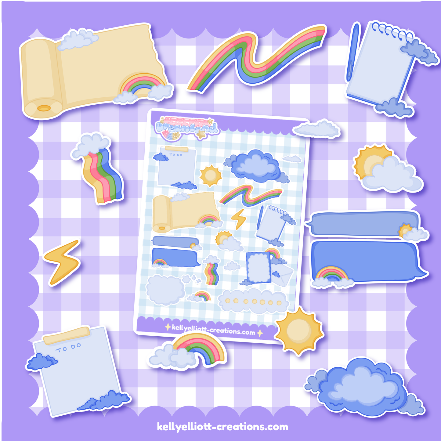 CLOUDY BLUE LABELS - DIY Sticker Sheet Kit | Digital Download with Cut Files