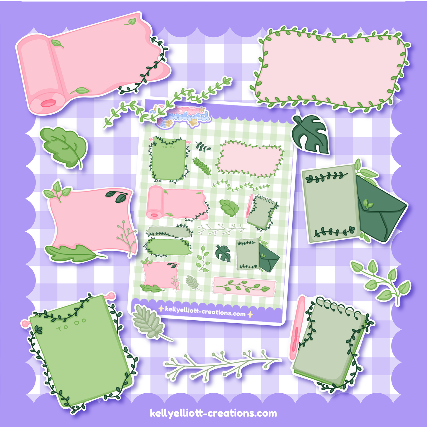 LEAFY GREEN LABELS - DIY Sticker Sheet Kit | Digital Download with Cut Files