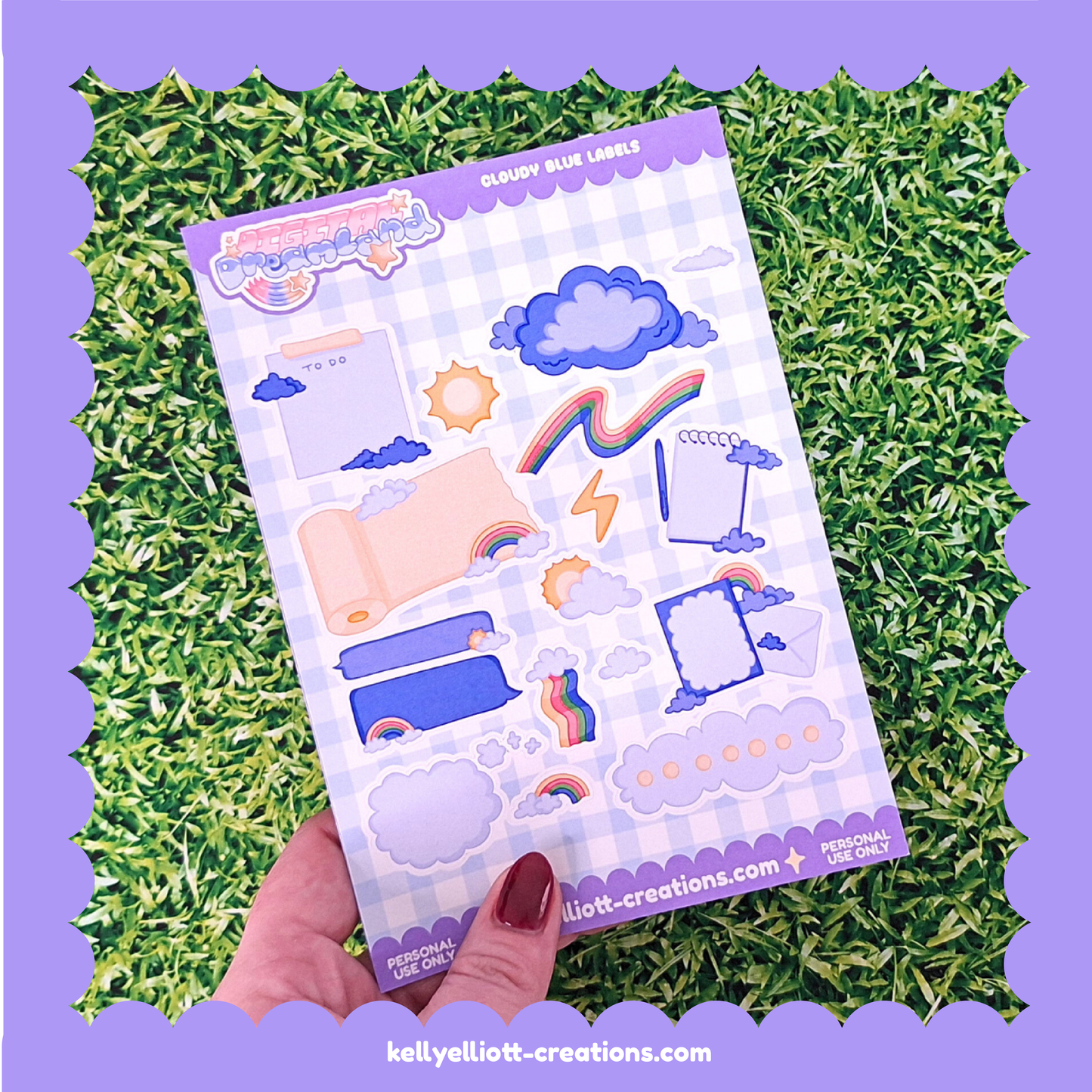 CLOUDY BLUE LABELS - DIY Sticker Sheet Kit | Digital Download with Cut Files