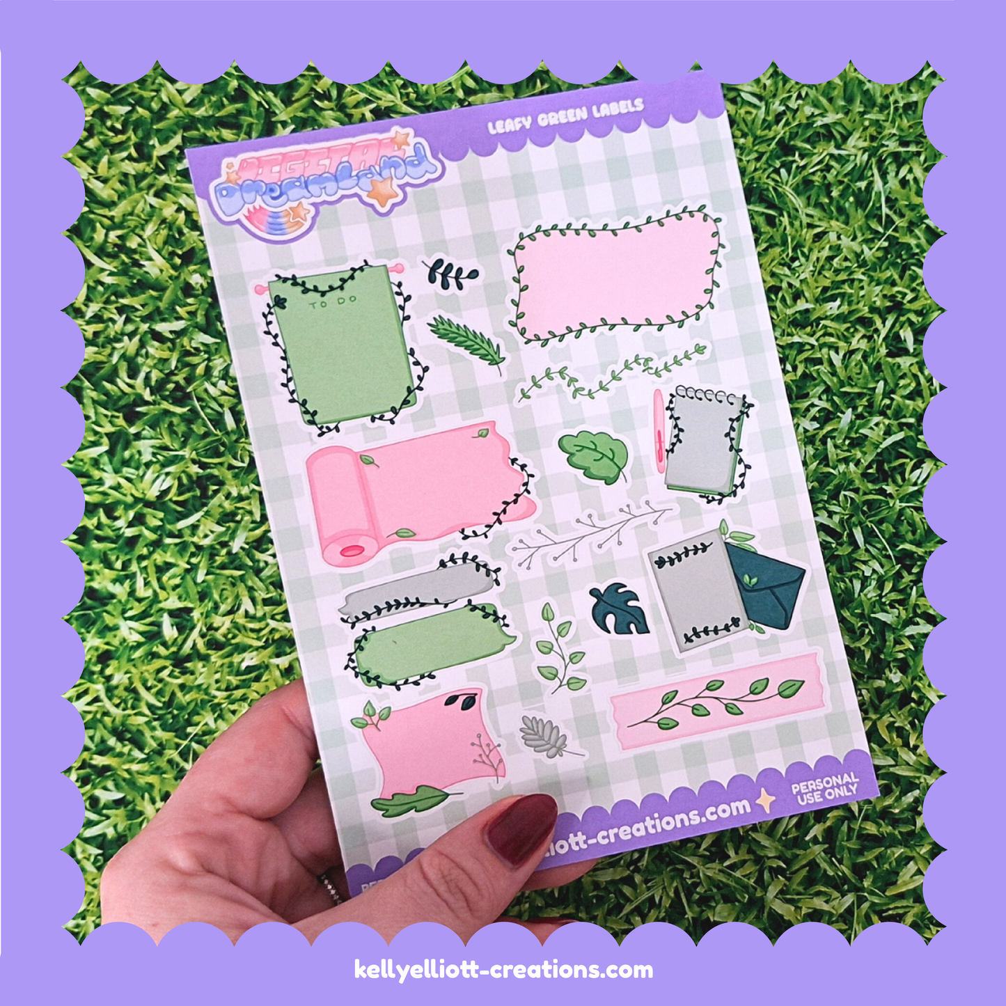 LEAFY GREEN LABELS - DIY Sticker Sheet Kit | Digital Download with Cut Files