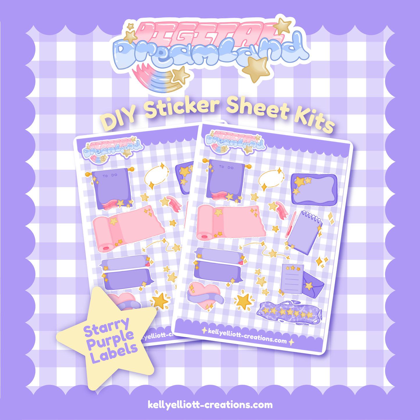STARRY PURPLE LABELS - DIY Sticker Sheet Kit | Digital Download with Cut Files
