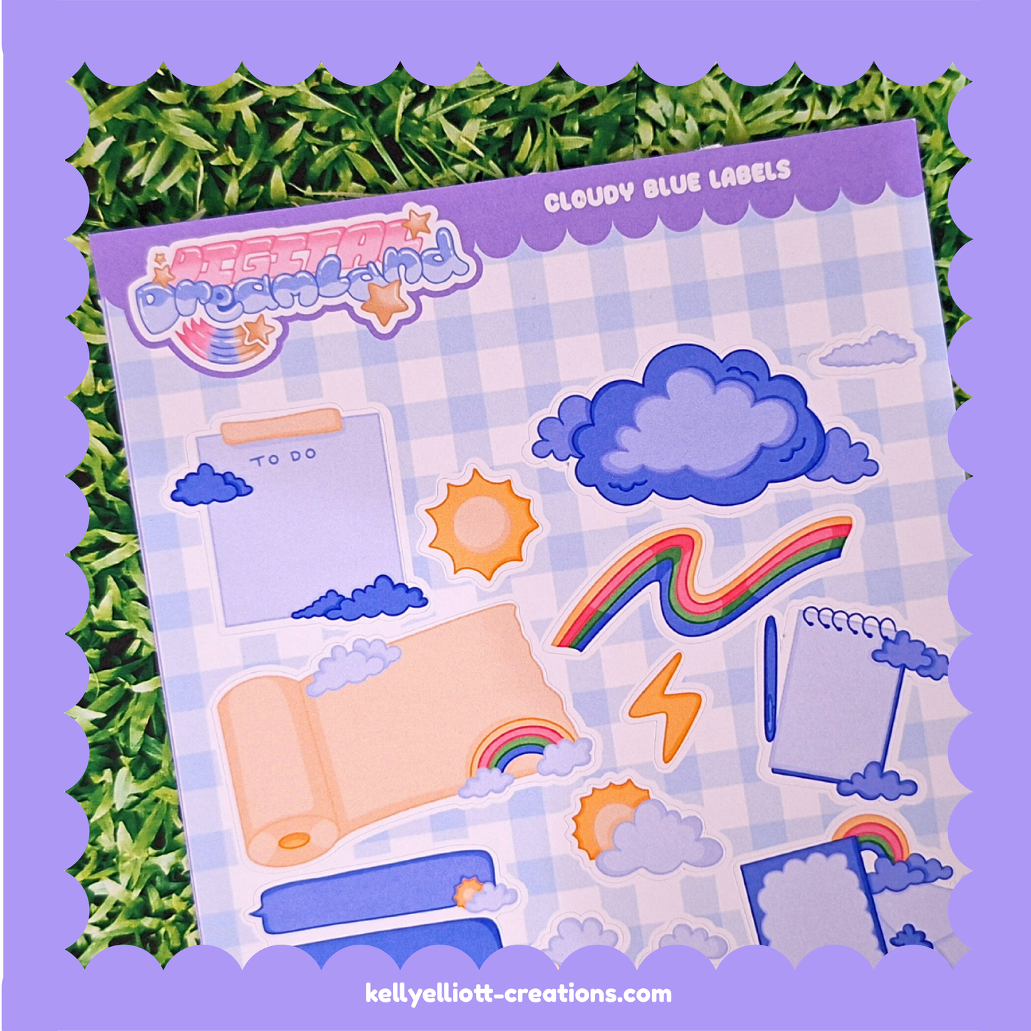 CLOUDY BLUE LABELS - DIY Sticker Sheet Kit | Digital Download with Cut Files