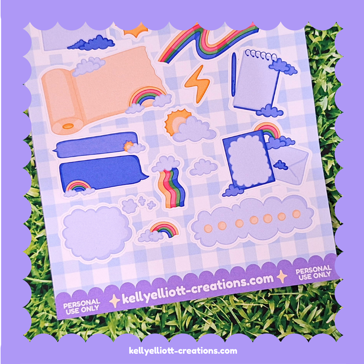 CLOUDY BLUE LABELS - DIY Sticker Sheet Kit | Digital Download with Cut Files