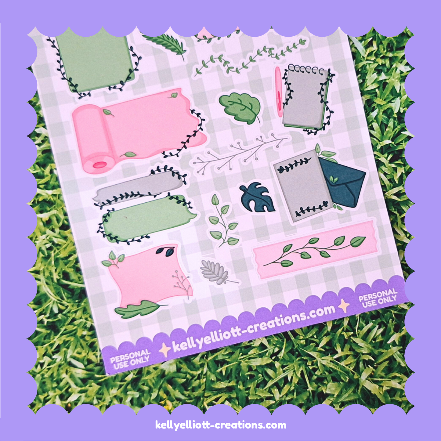 LEAFY GREEN LABELS - DIY Sticker Sheet Kit | Digital Download with Cut Files